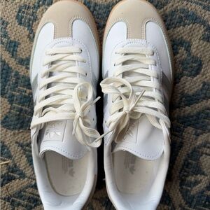 Adidas White and Cream Casual Sneakers
